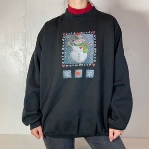 Vintage Black + Red Grandma Winter Sweatshirt